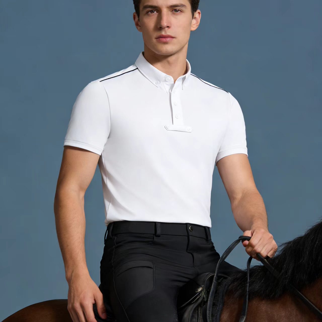 Polo Shirt Equestrian - Мужская трикотажная рубашка-поло для верховой езды,