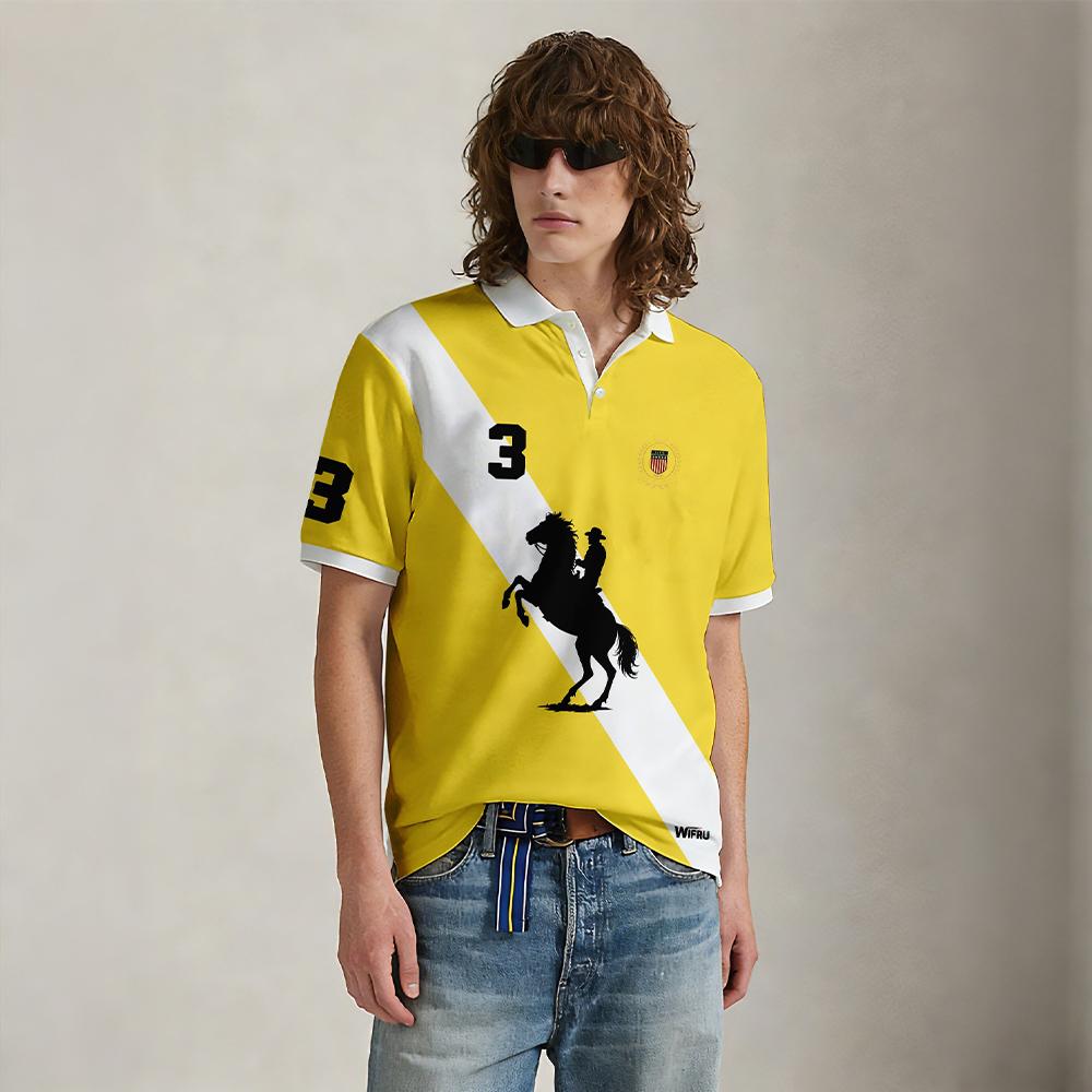Новая черно-белая полосатая ру – обзор и цена Polo Shirt Equestrian