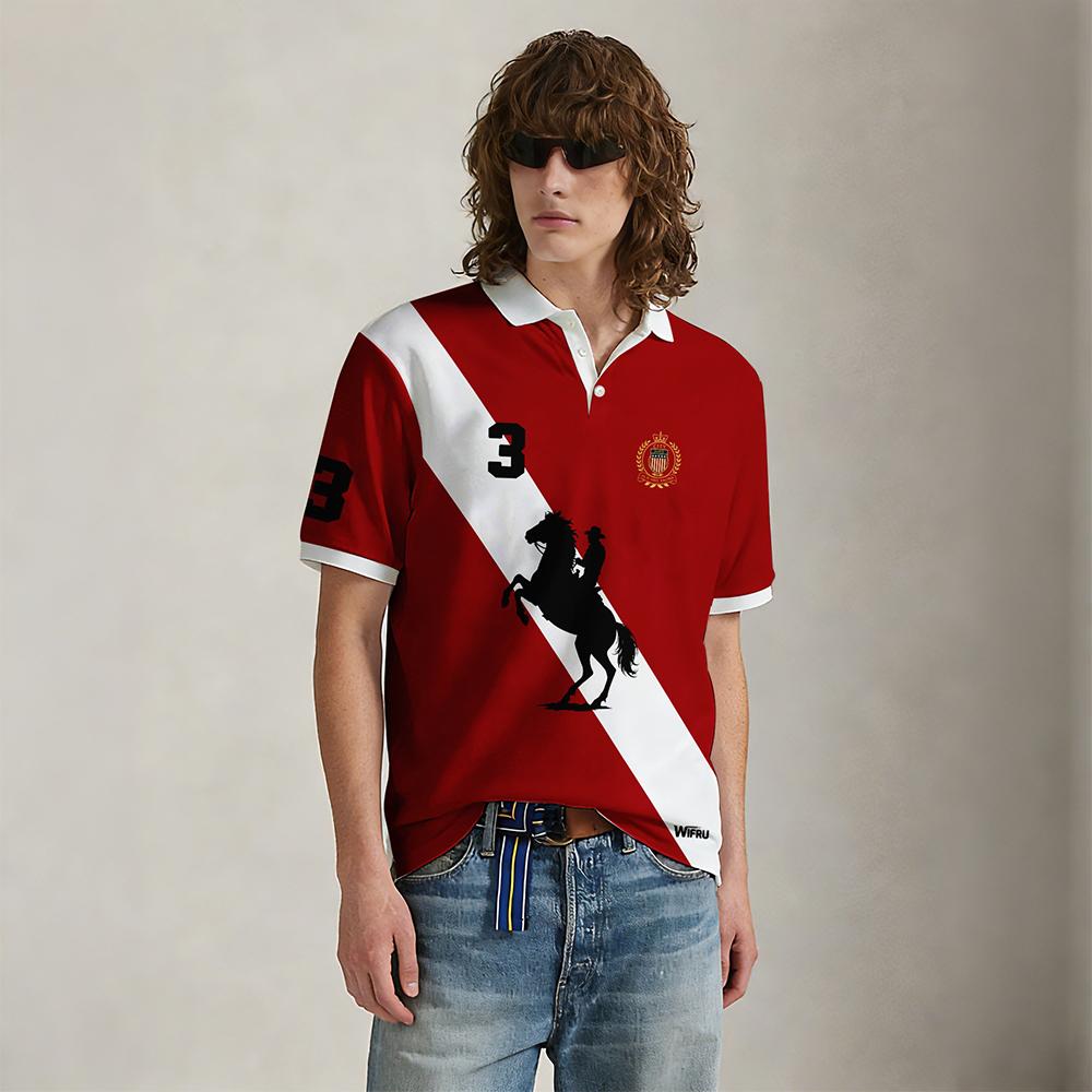 Новая черно-белая полосатая ру – обзор и цена Polo Shirt Equestrian