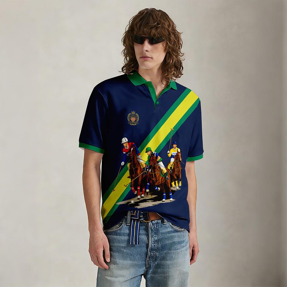 Новая черно-белая полосатая ру – обзор и цена Polo Shirt Equestrian