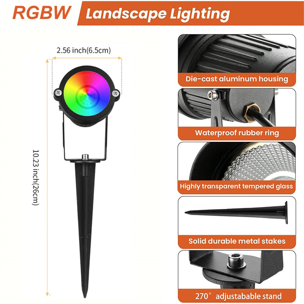 RGBW Ландшафтное освещение 10  – обзор и цена Outdoor Spotlight