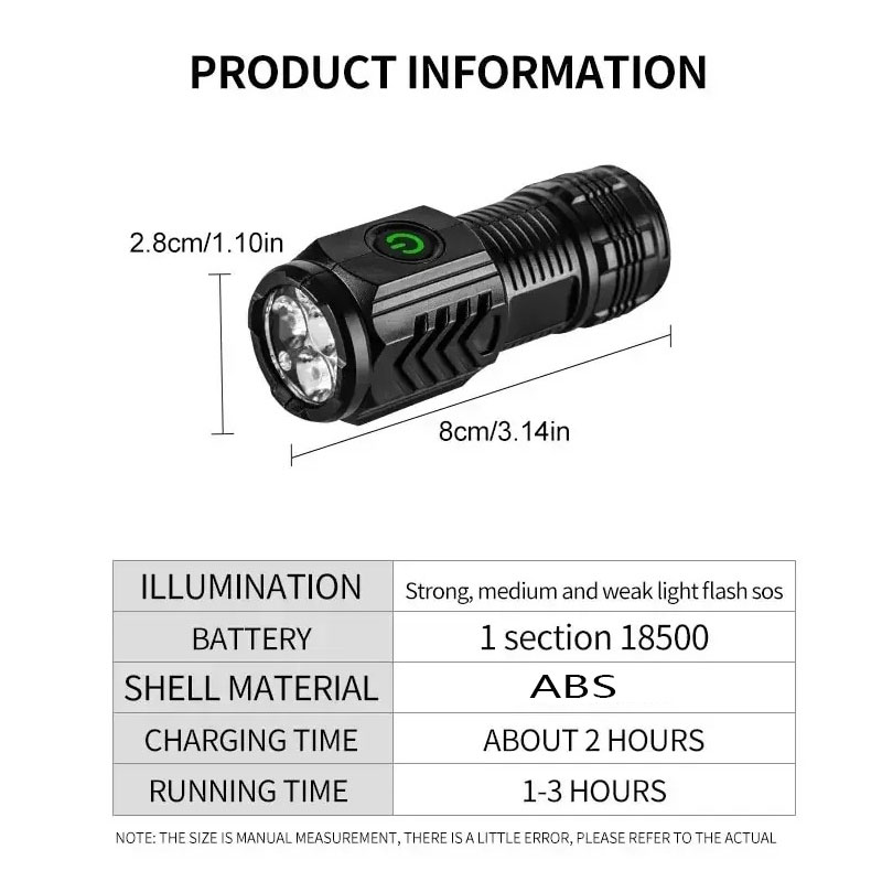 Мини-3светодиодный фонарик с з – обзор и цена Outdoor Spotlight